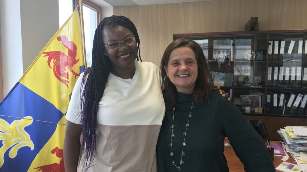 Mireille Robert, MP of SOAD, and Julie de Groote, former President of the Parliament in Brussels