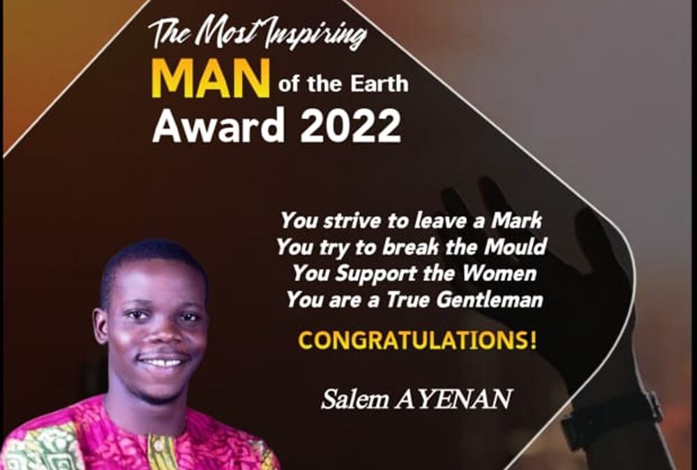 Salem Ayenan receives Most Inspiring Man on the Earth Award